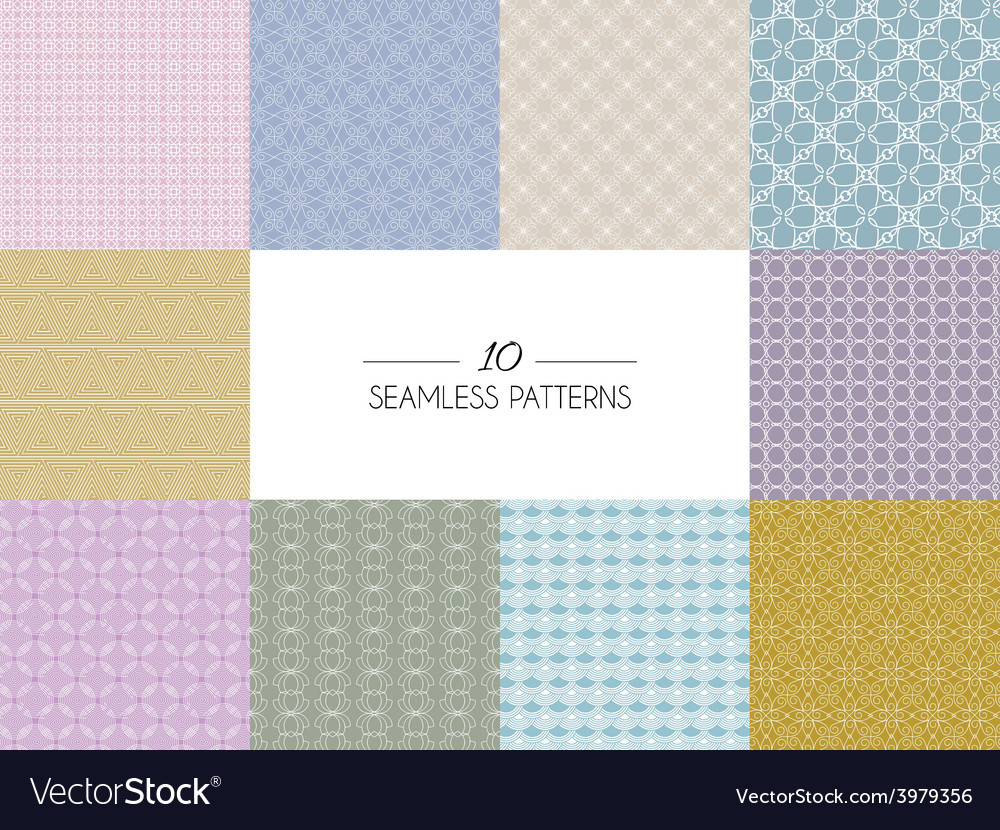 Set of geometric seamless patterns