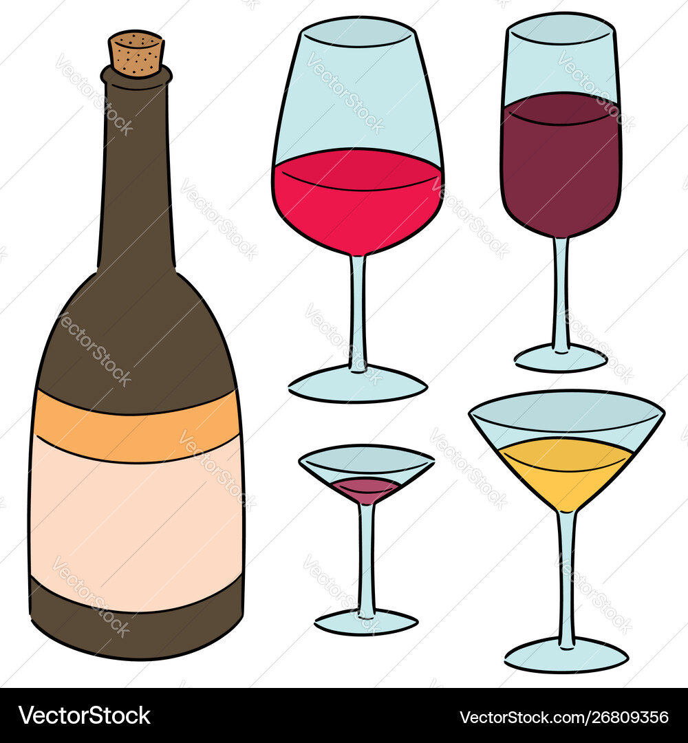 Set wine Royalty Free Vector Image - VectorStock