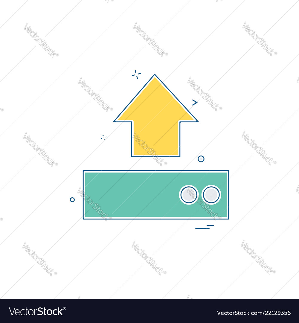 Upload drive icon design Vector Image Upload drive icon design