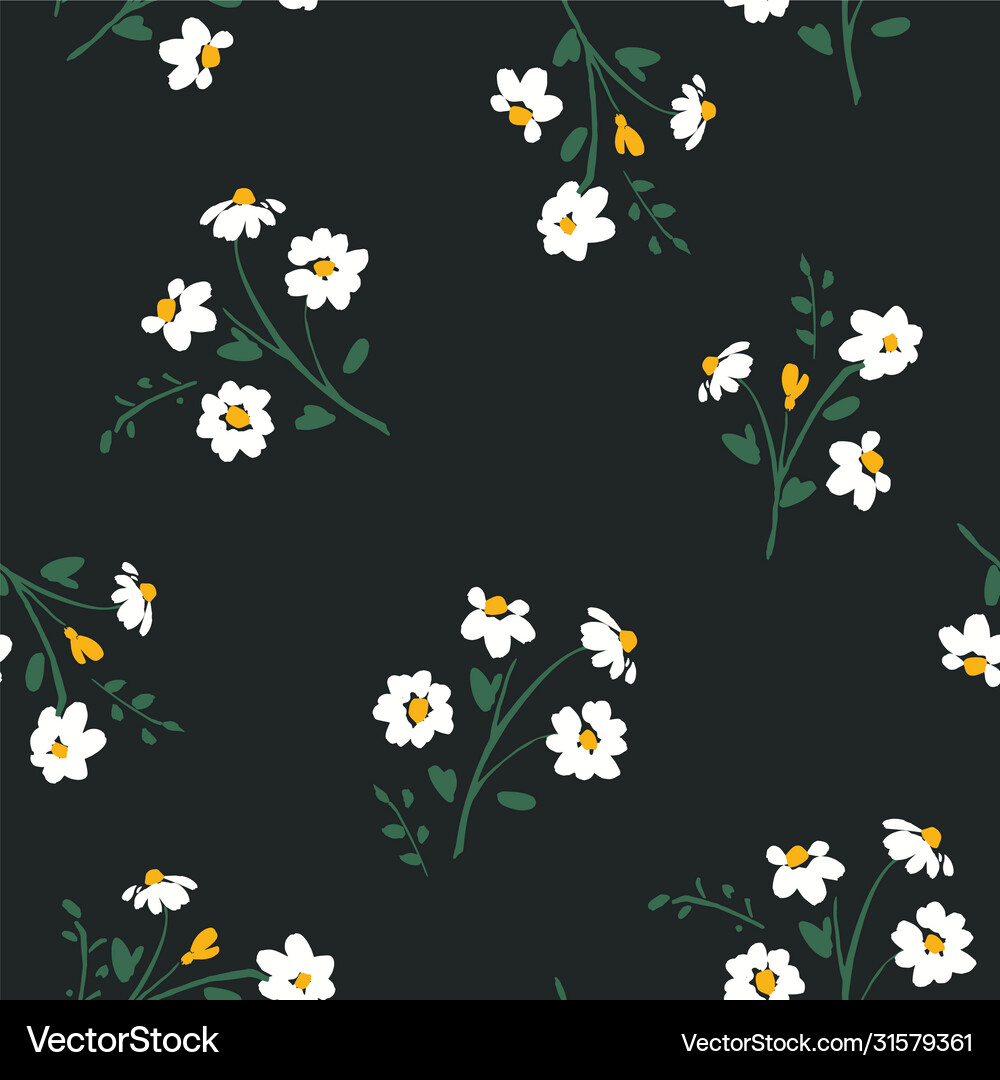 Chamomile Floral Pattern Royalty Free Vector Image