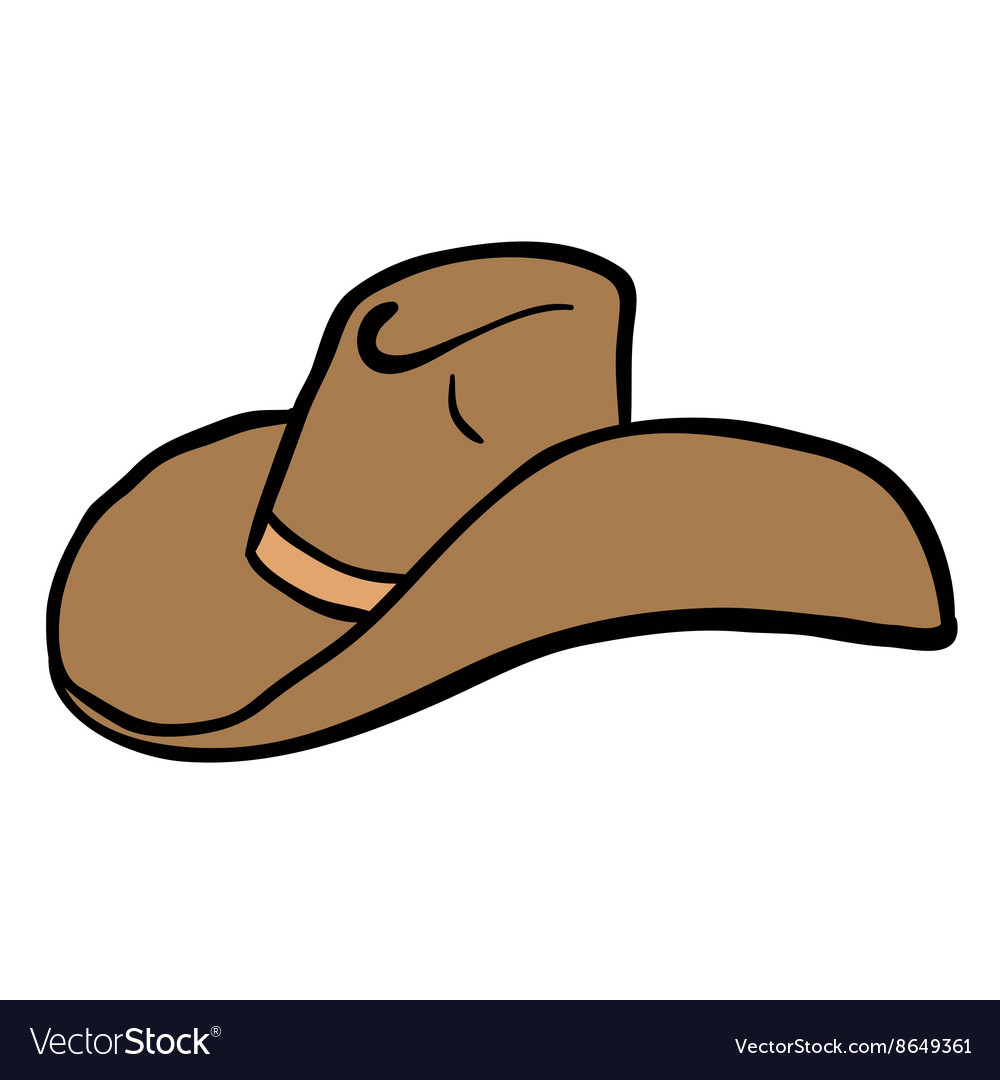 Cowboy Hat Cartoon Royalty Free Vector Image Vectorstock