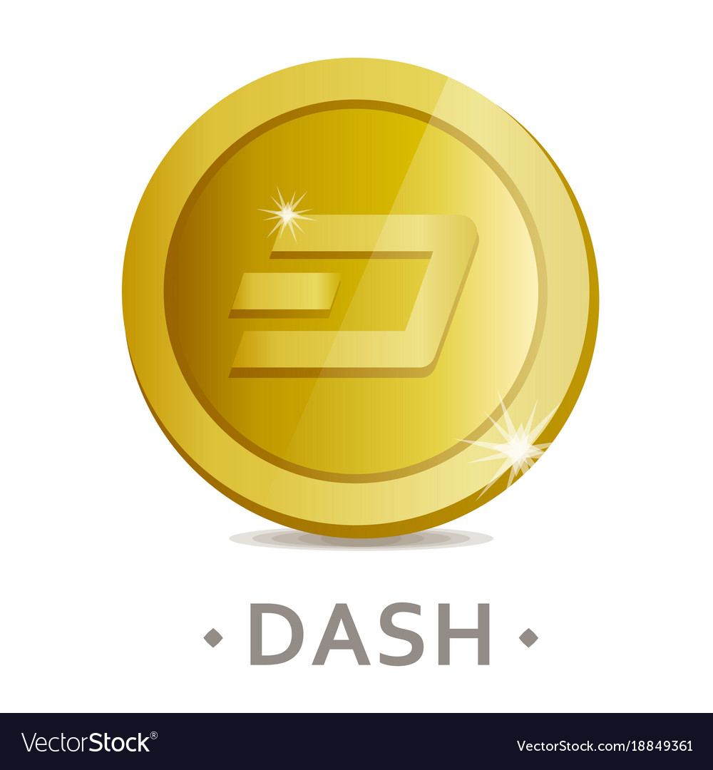 Dash icon as golden coin