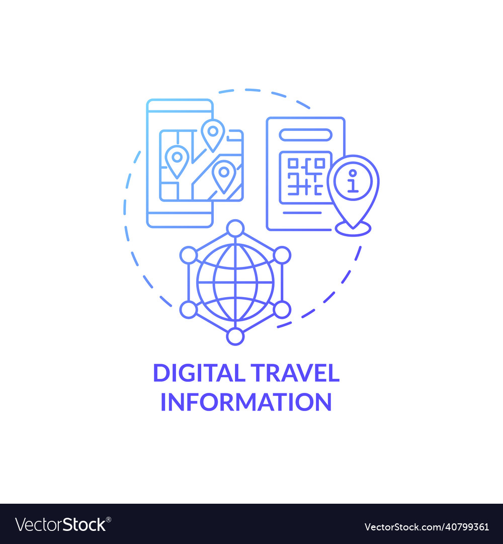 Digitale Reiseinformationen blaues Gradientenkonzept