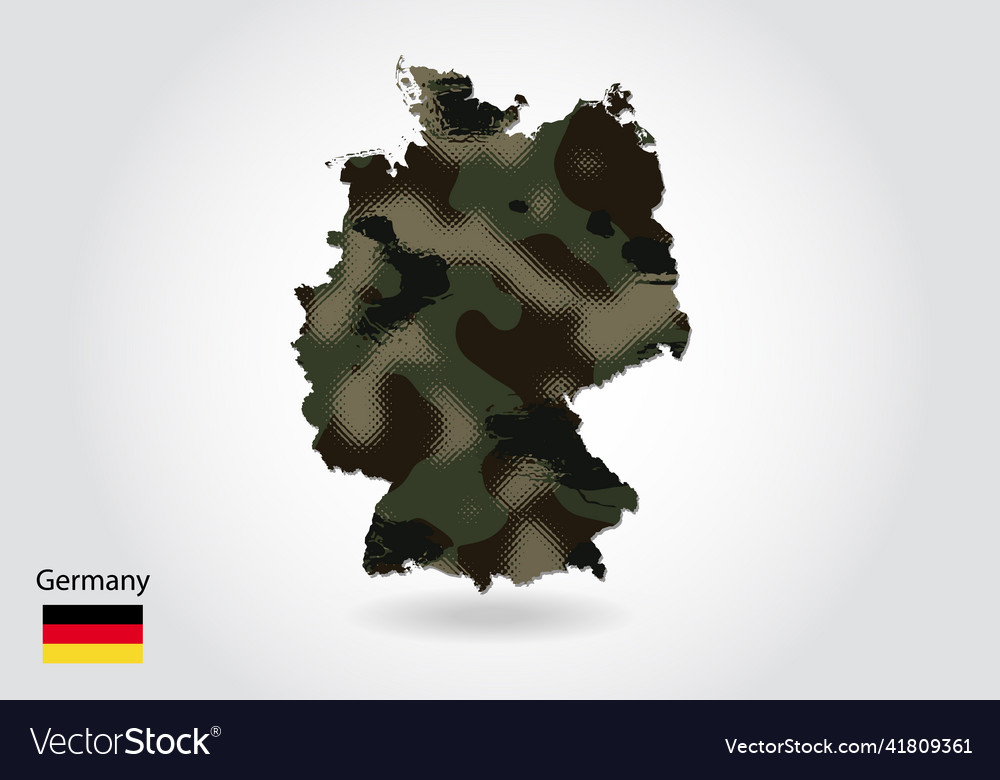 Germany map with camouflage pattern forest vector image Germany map with camouflage pattern forest
