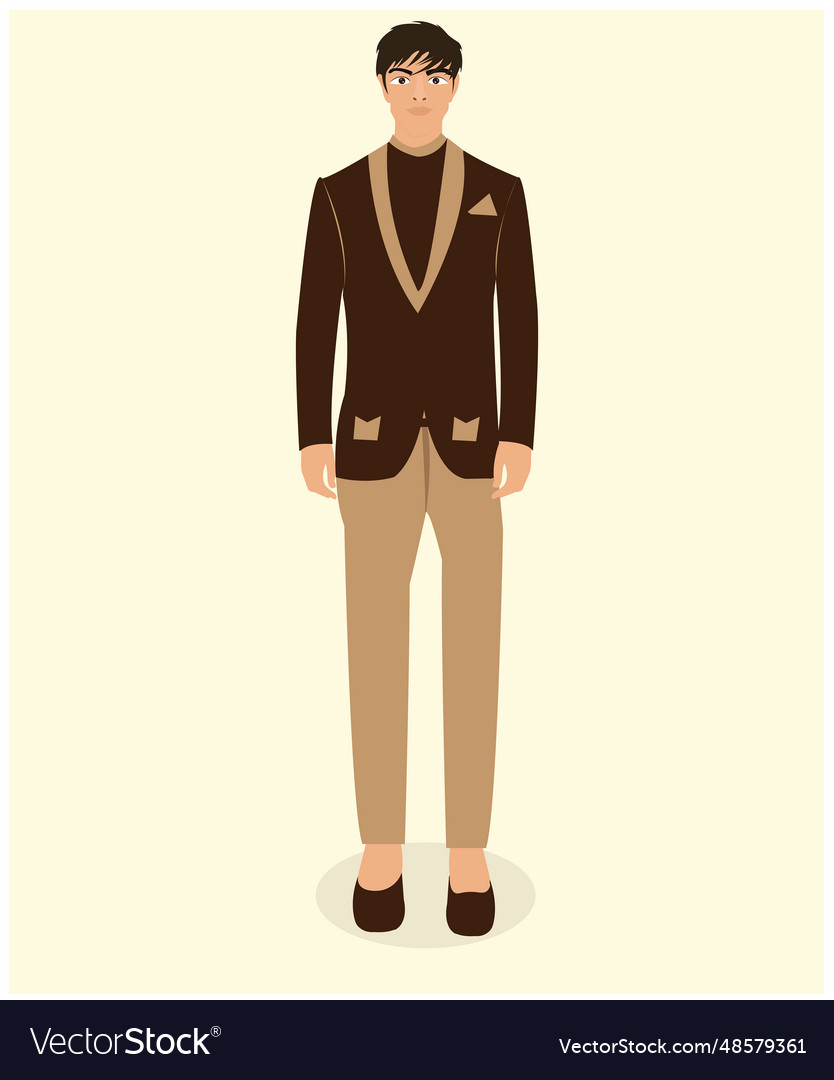 Image of man standing in suit Royalty Free Vector Image