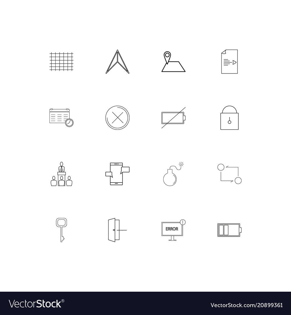 Interface linear thin icons set outlined simple
