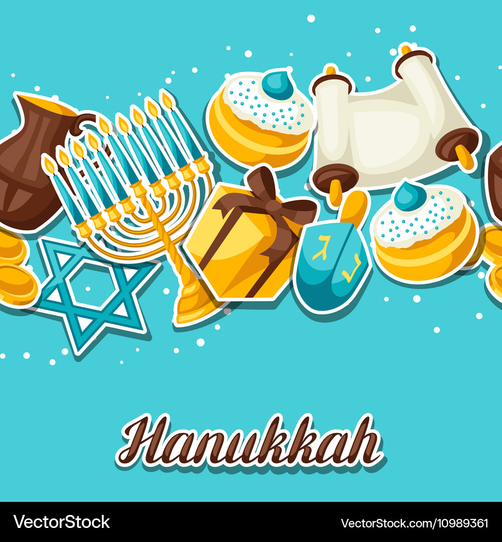 Jewish hanukkah celebration seamless pattern Vector Image
