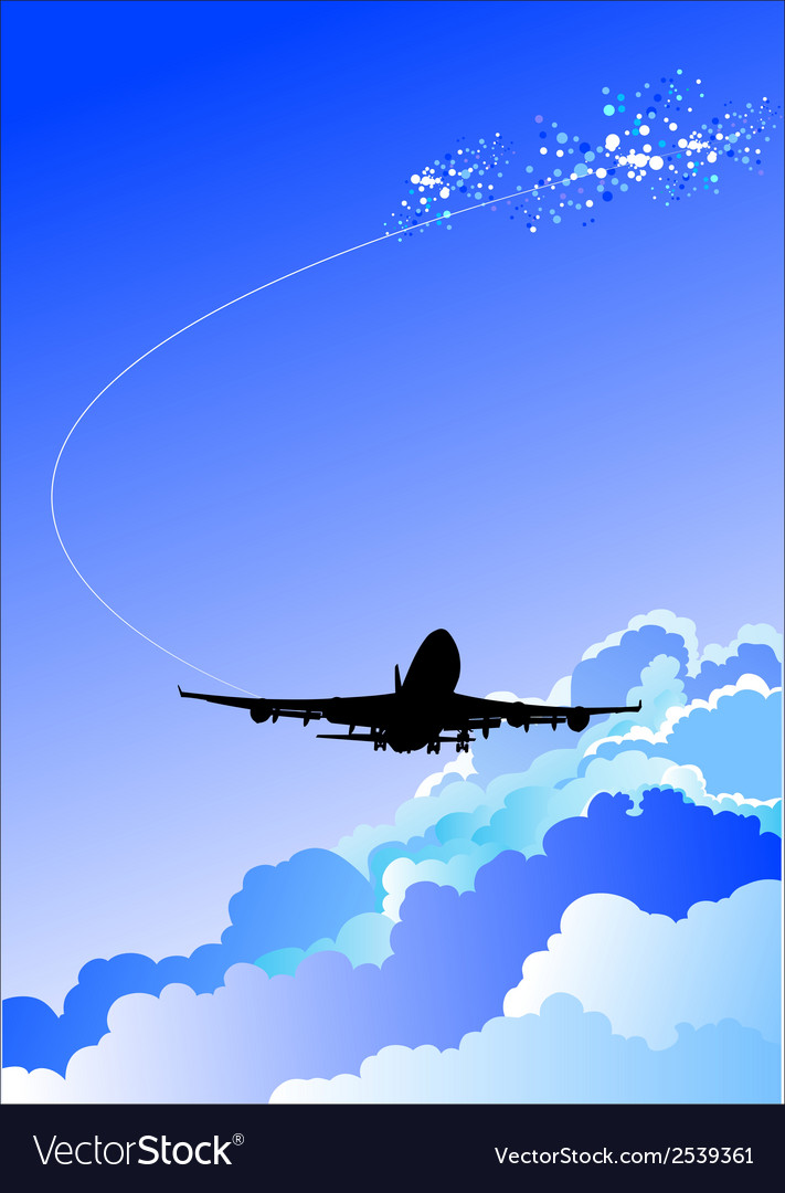 Landing airplane Royalty Free Vector Image - VectorStock