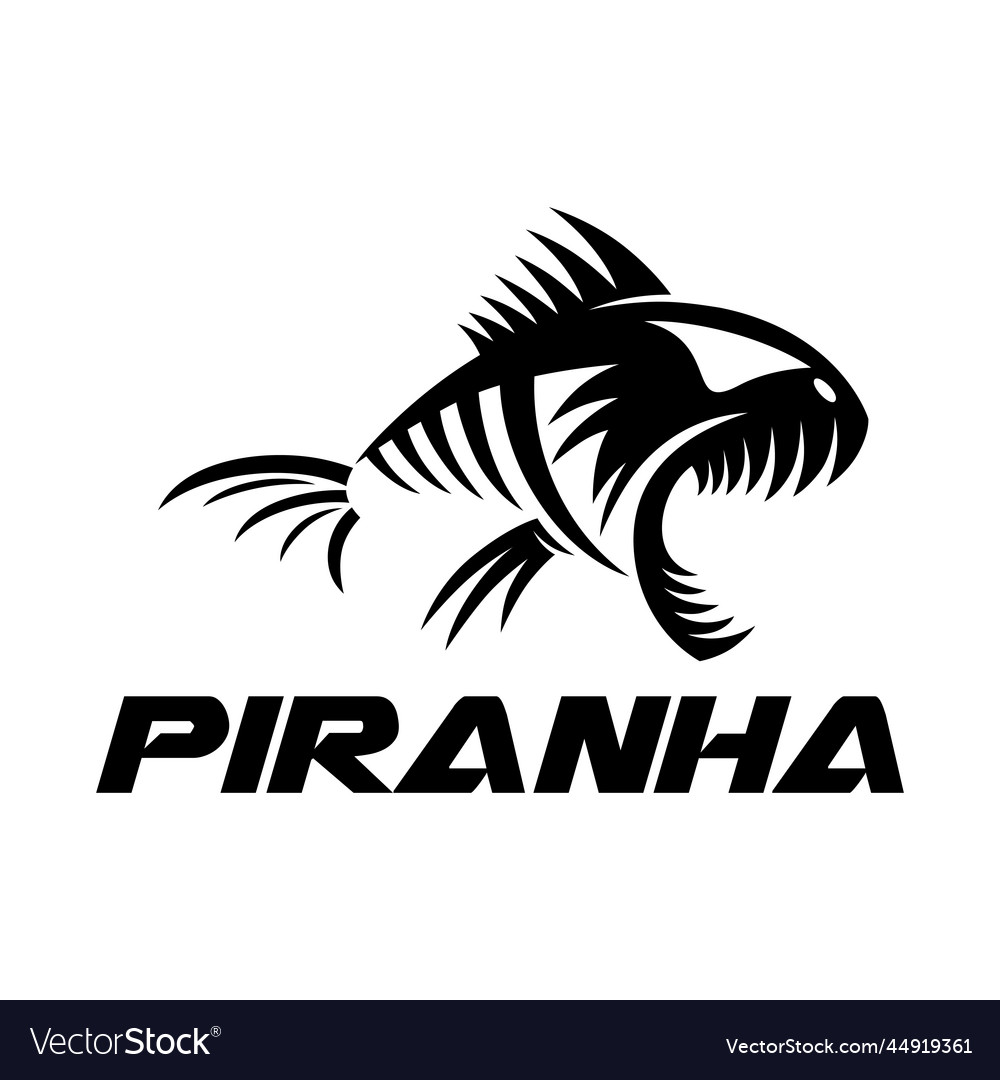 Modern fish predator piranha logo Royalty Free Vector Image