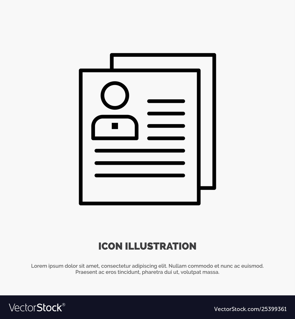 Profile about contact delete file personal line vector image Profile about contact delete file personal line