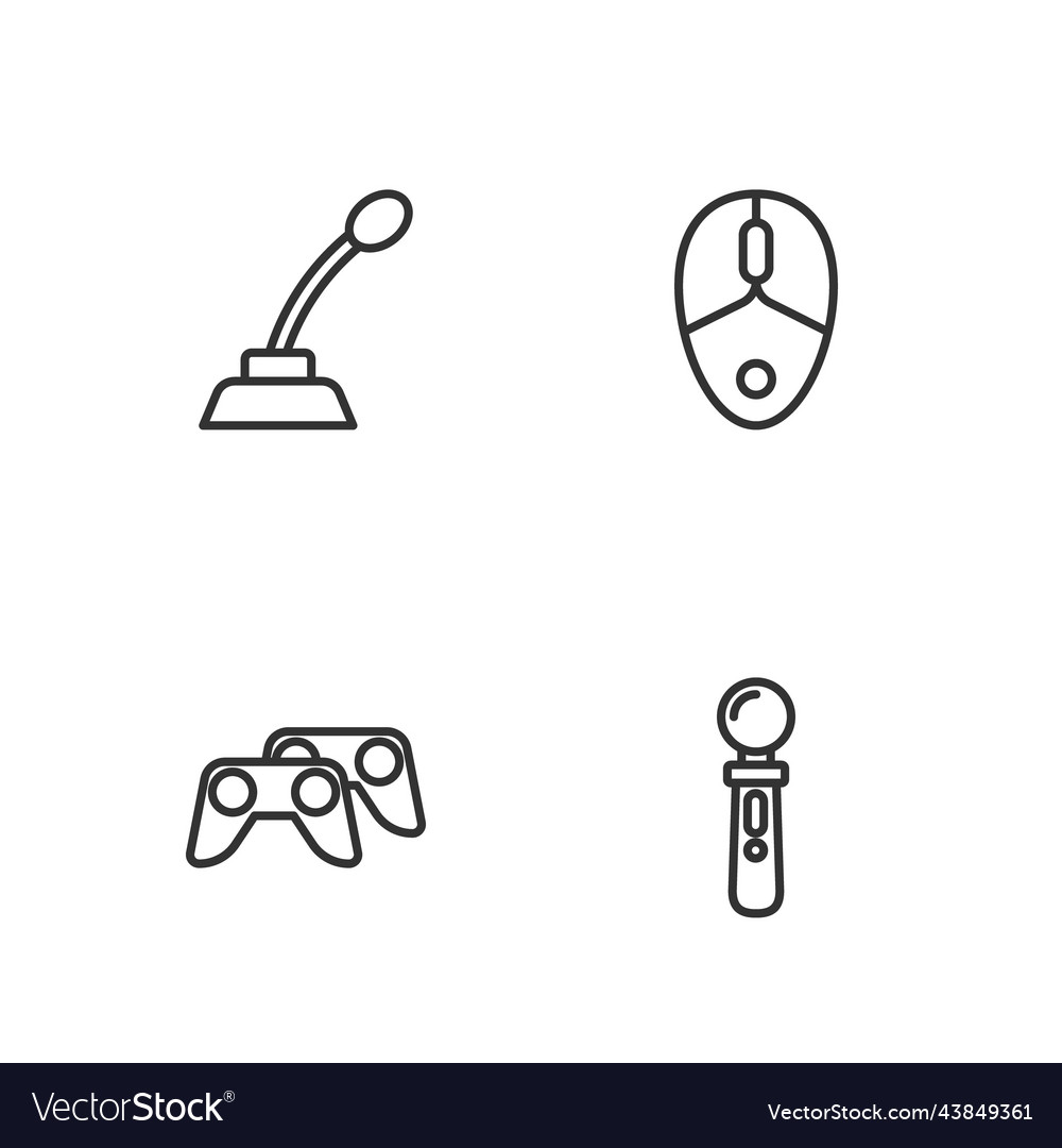 Set line vr controller game or joystick vector image Set line vr controller game or joystick