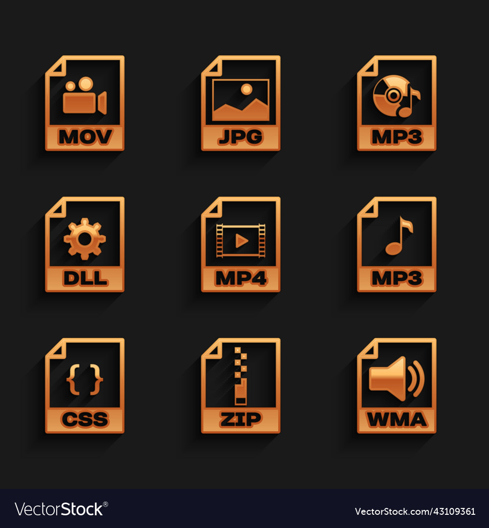 Set mp4 file document zip wma mp3 css and dll