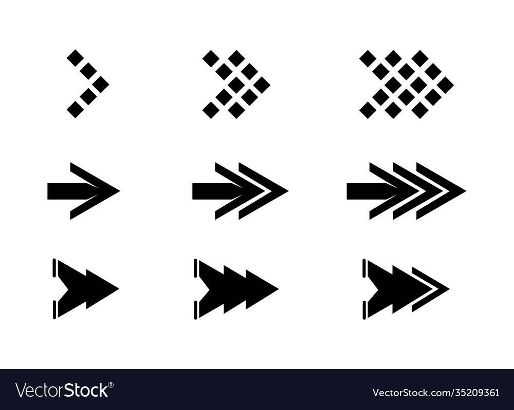 Set unique arrows symbol design isolated