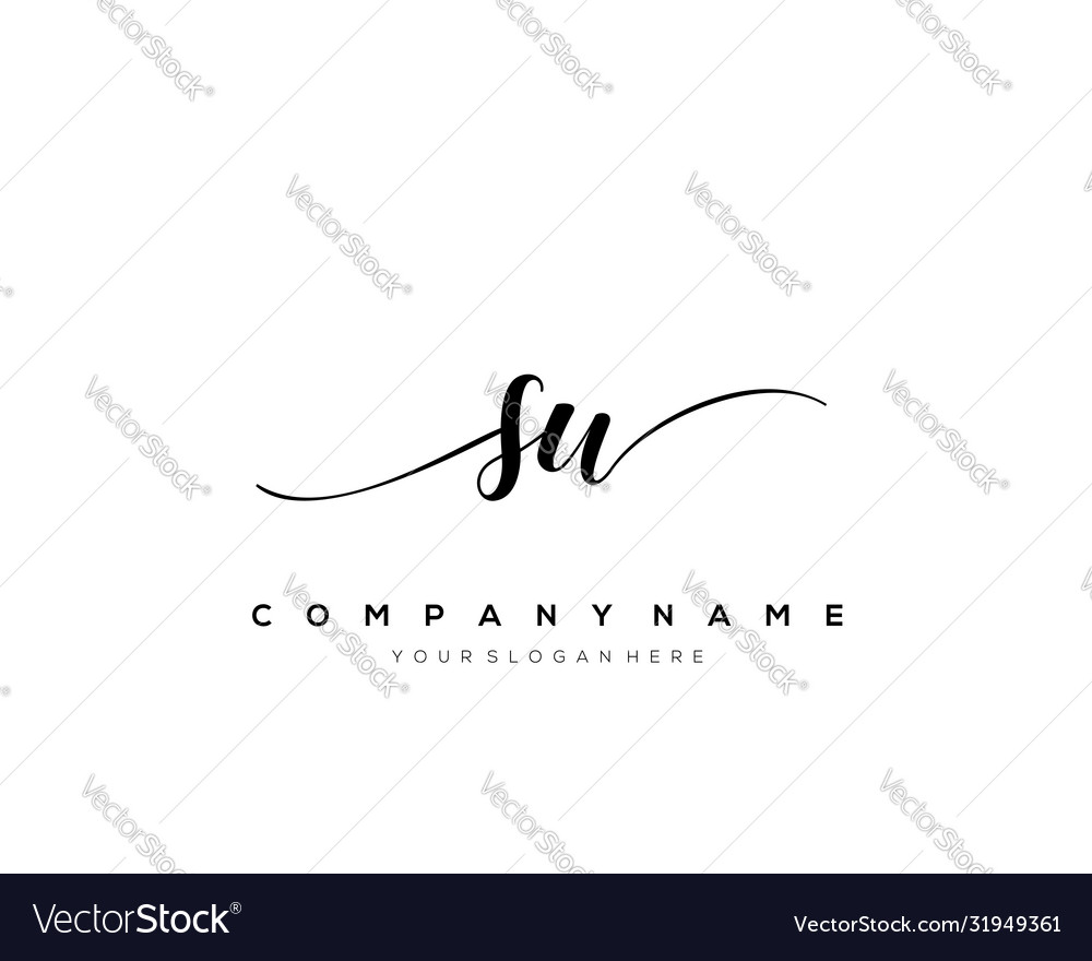 Sw initial letter handwriting logo hand drawn