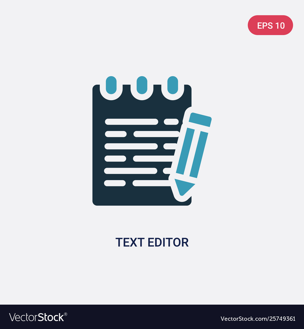 Two color text editor icon from technology vector image Two color text editor icon from technology