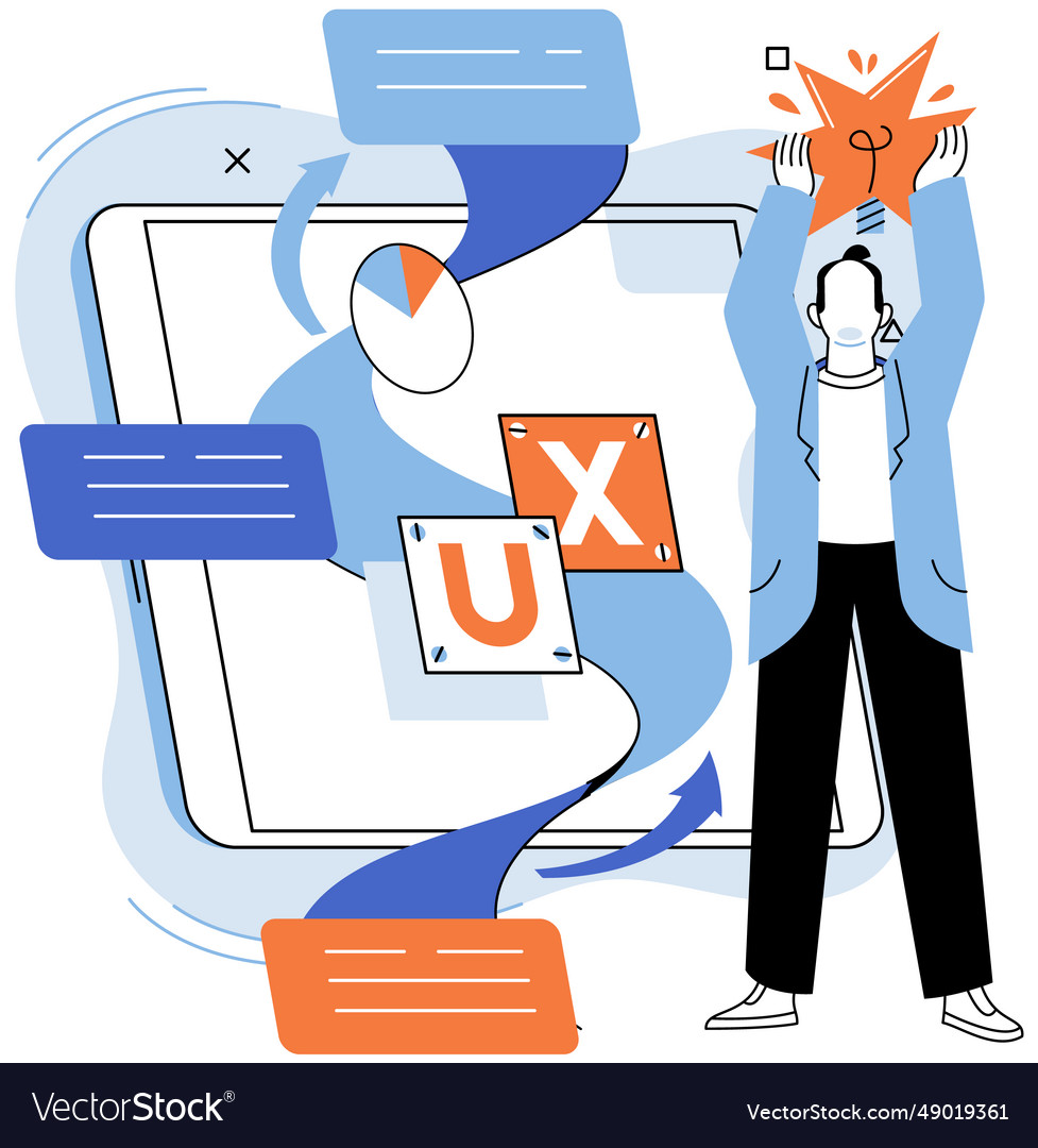 Ux design metaphor designing software task vector image Ux design metaphor designing software task