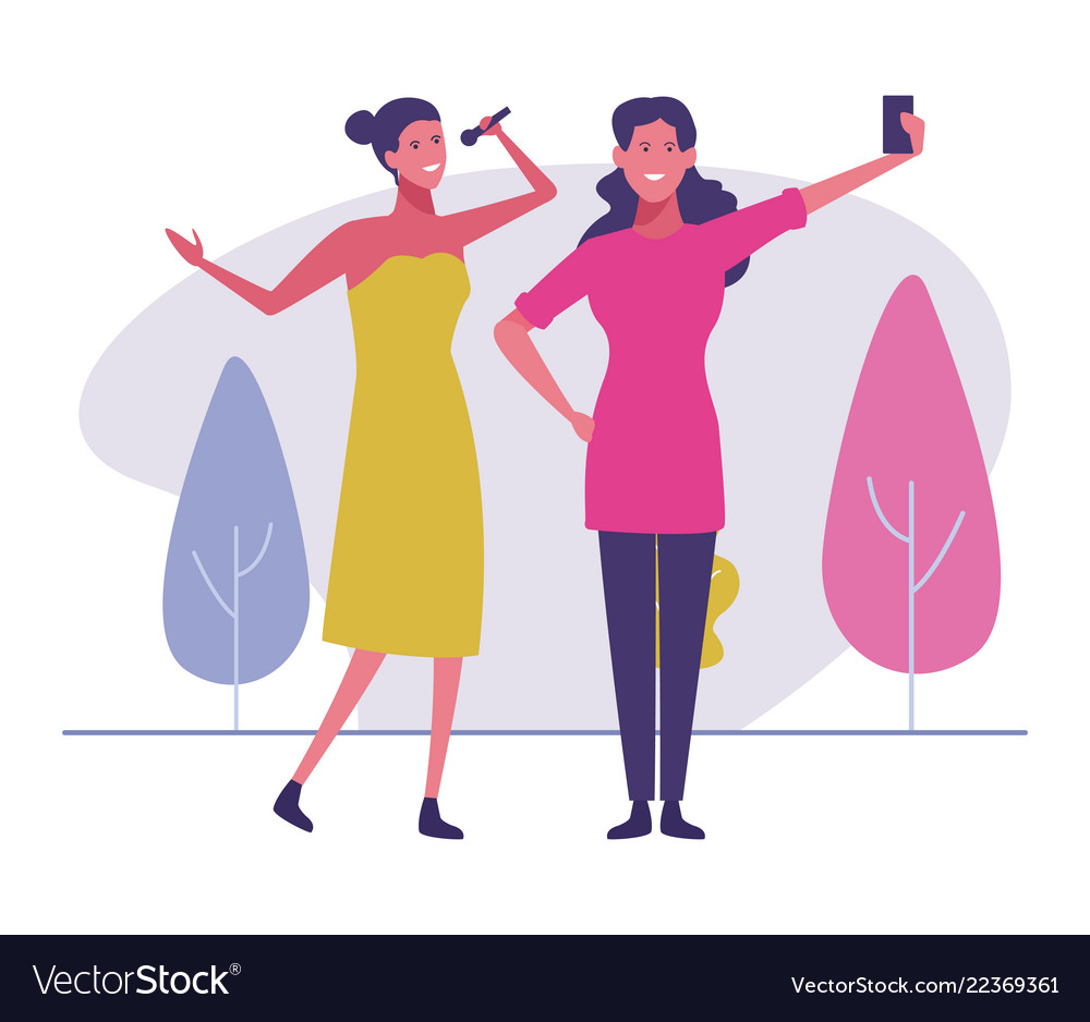 Young people sharing free time Royalty Free Vector Image