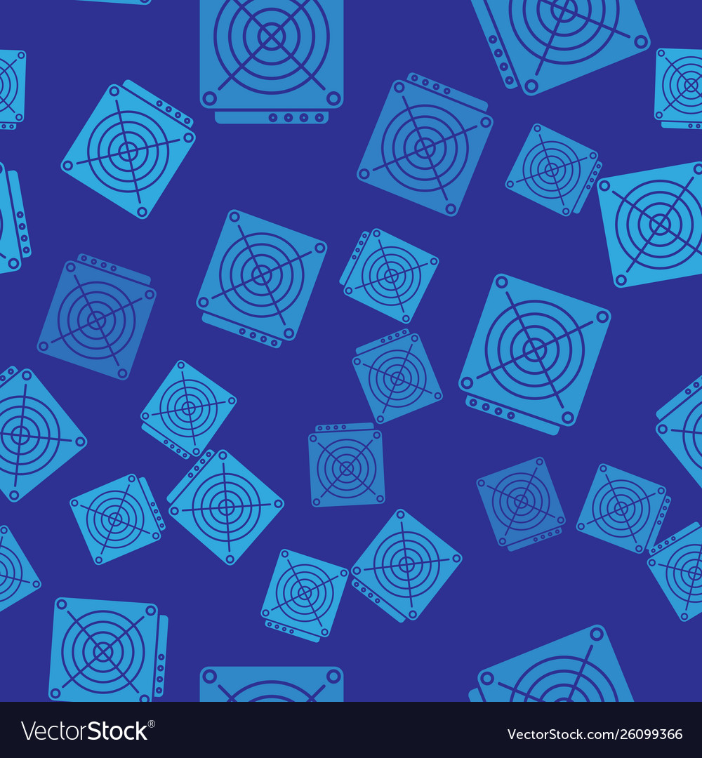 Blue asic miner icon isolated seamless pattern Vector Image Blue asic miner icon isolated seamless pattern