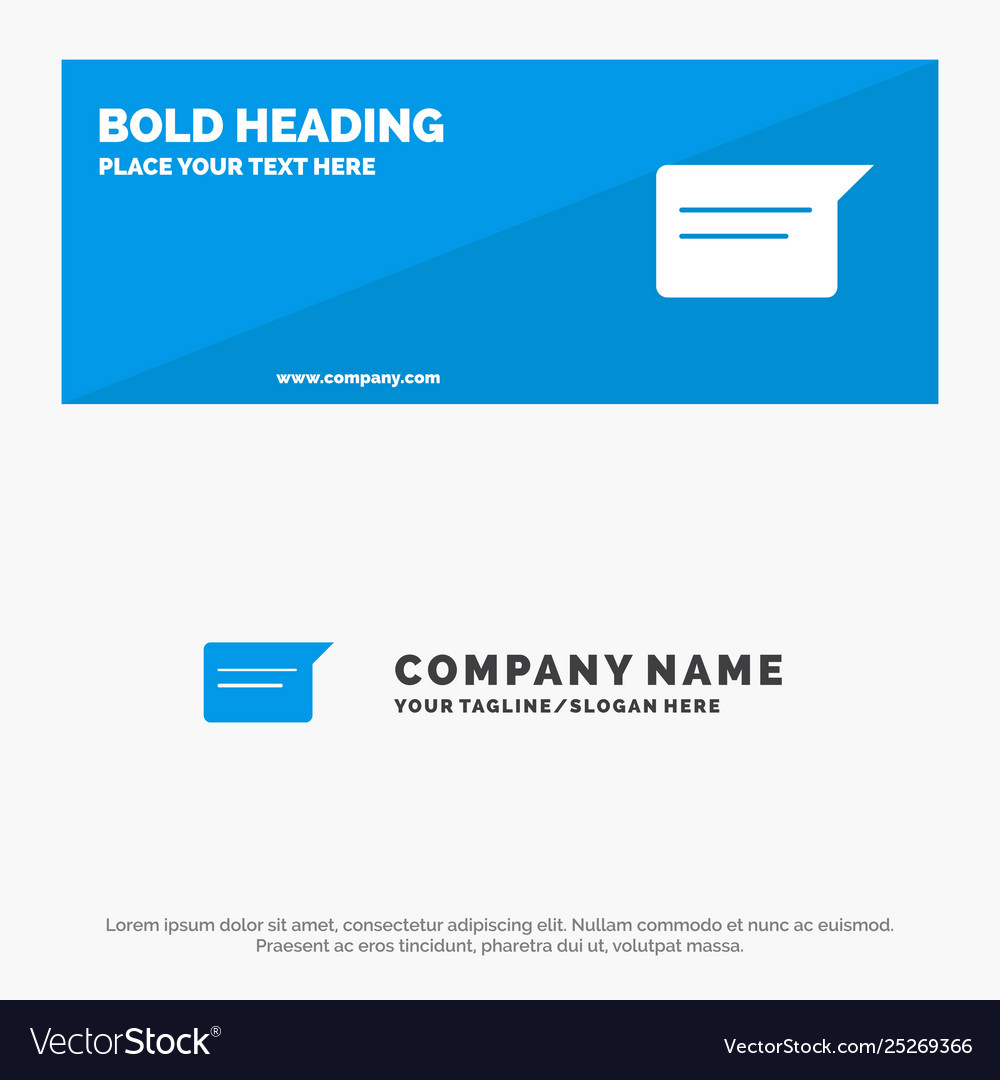 Chat basic chatting ui solid icon website banner Vector Image Chat basic chatting ui solid icon website banner