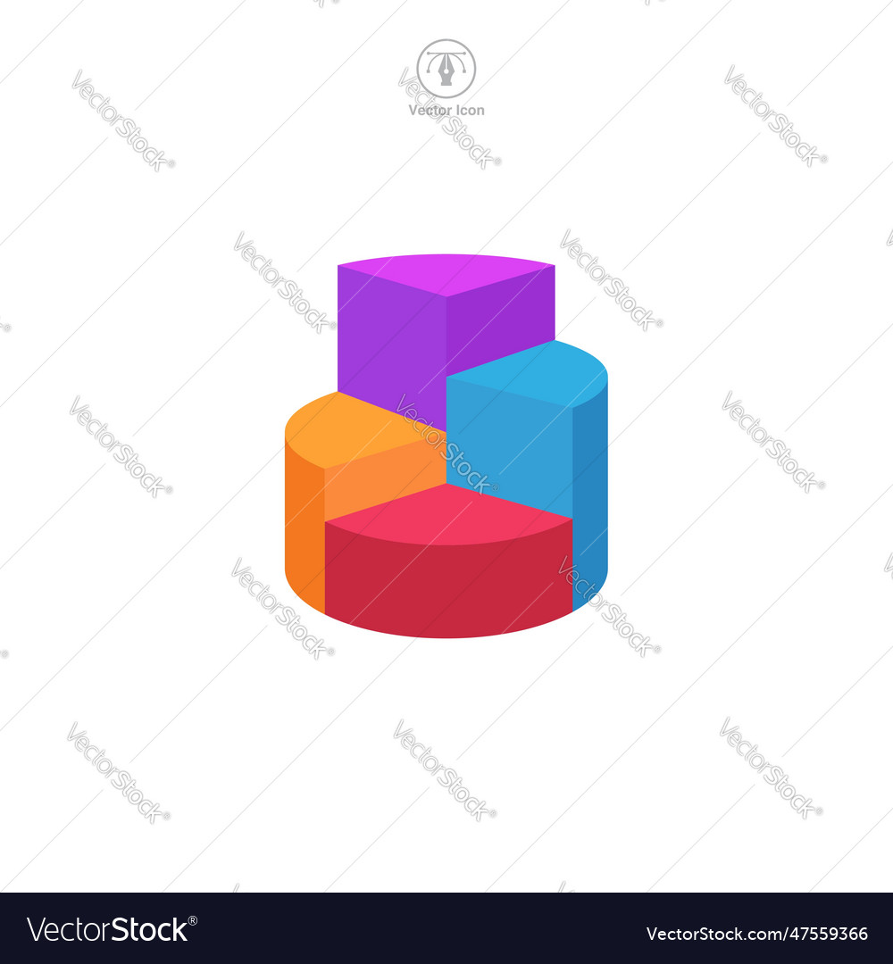 Clean of a pie chart icon signifying data Vector Image Clean of a pie chart icon signifying data
