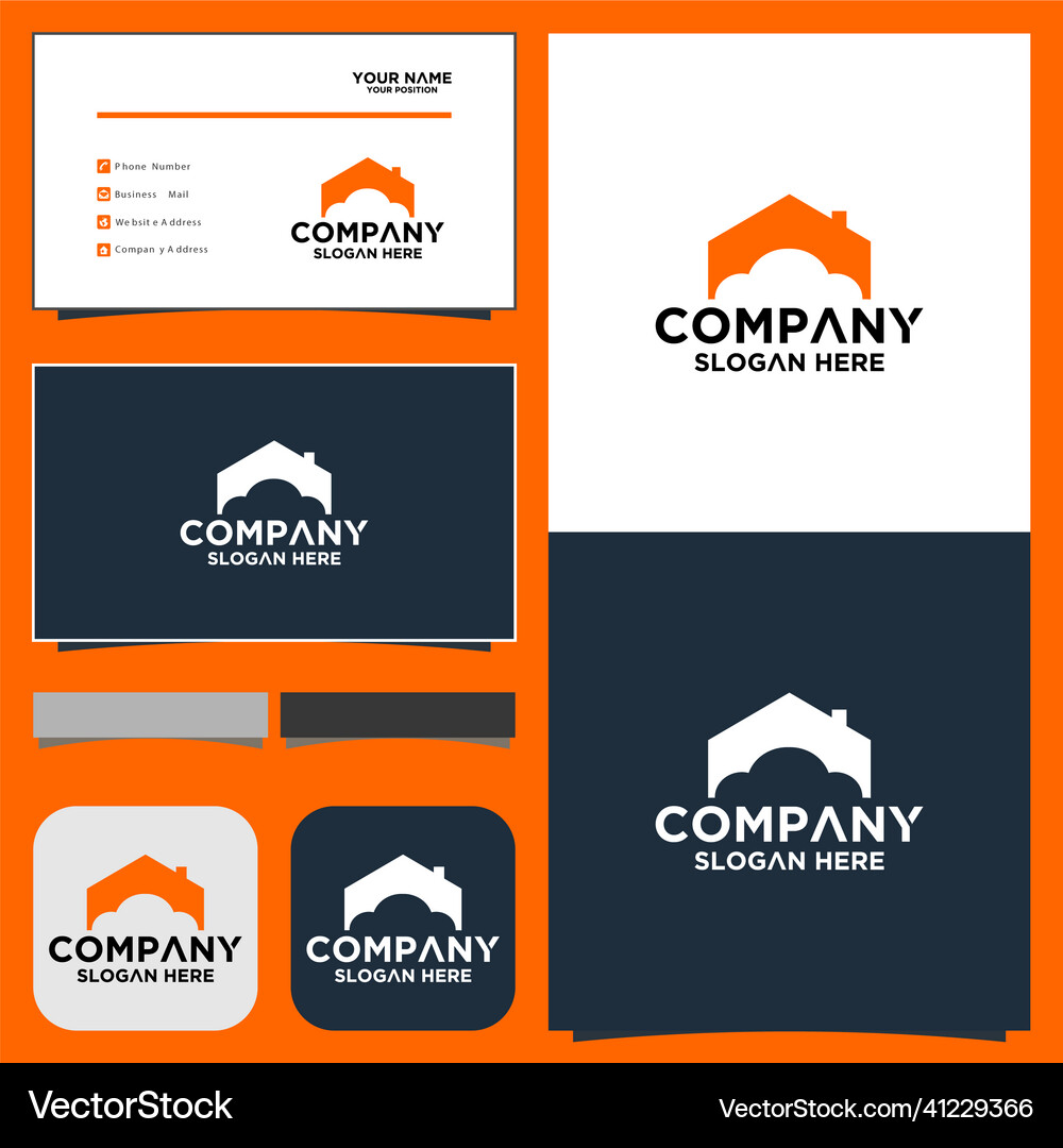 Cloud house logo designs concept Royalty Free Vector Image