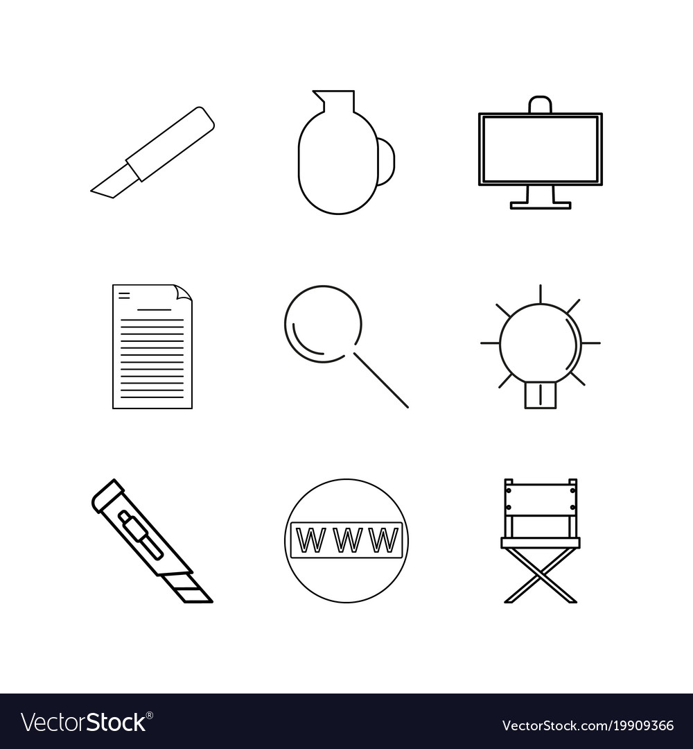 Design elements linear icon set simple outline