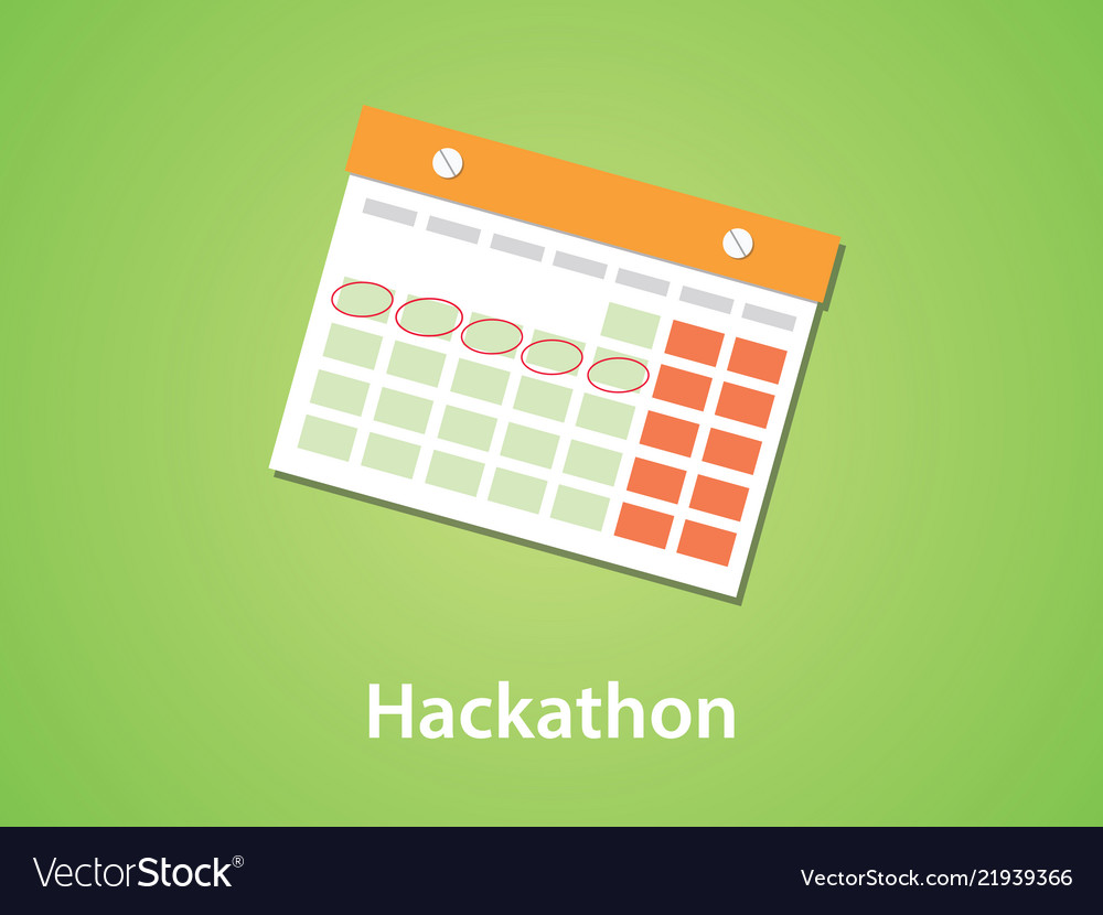 Hackathon icon symbol with calendar and marking vector image Hackathon icon symbol with calendar and marking
