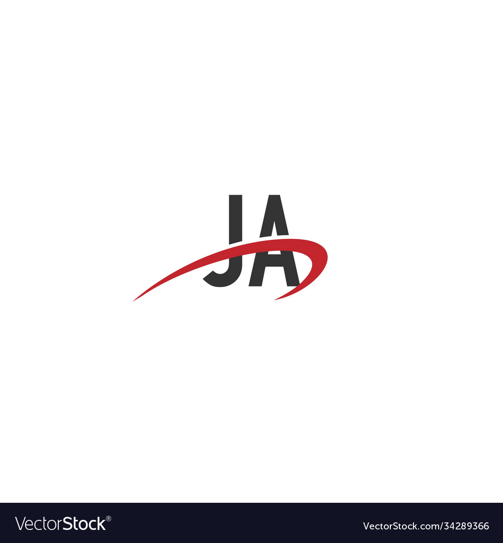 Initial letter ja linked swoosh monogram logo