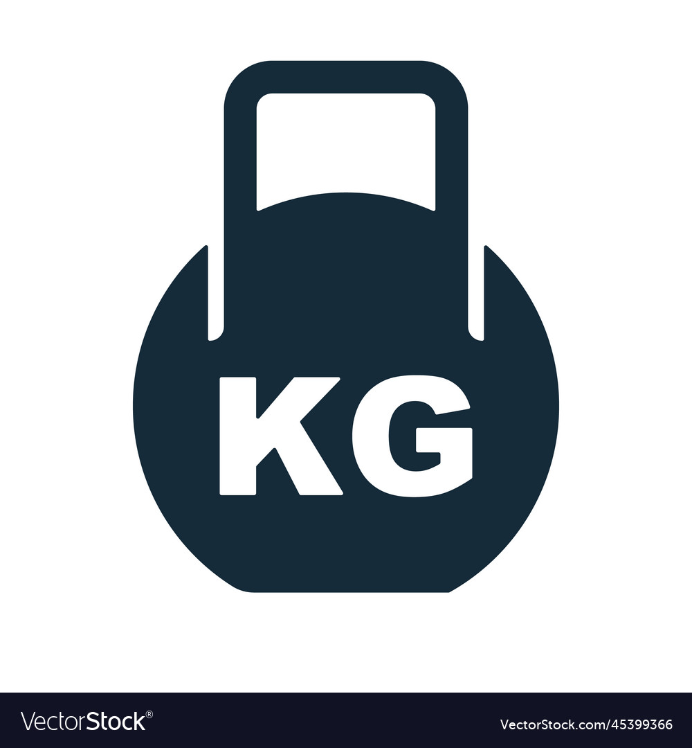Kg kettlebell silhouette icon or weight training Vector Image Kg kettlebell silhouette icon or weight training