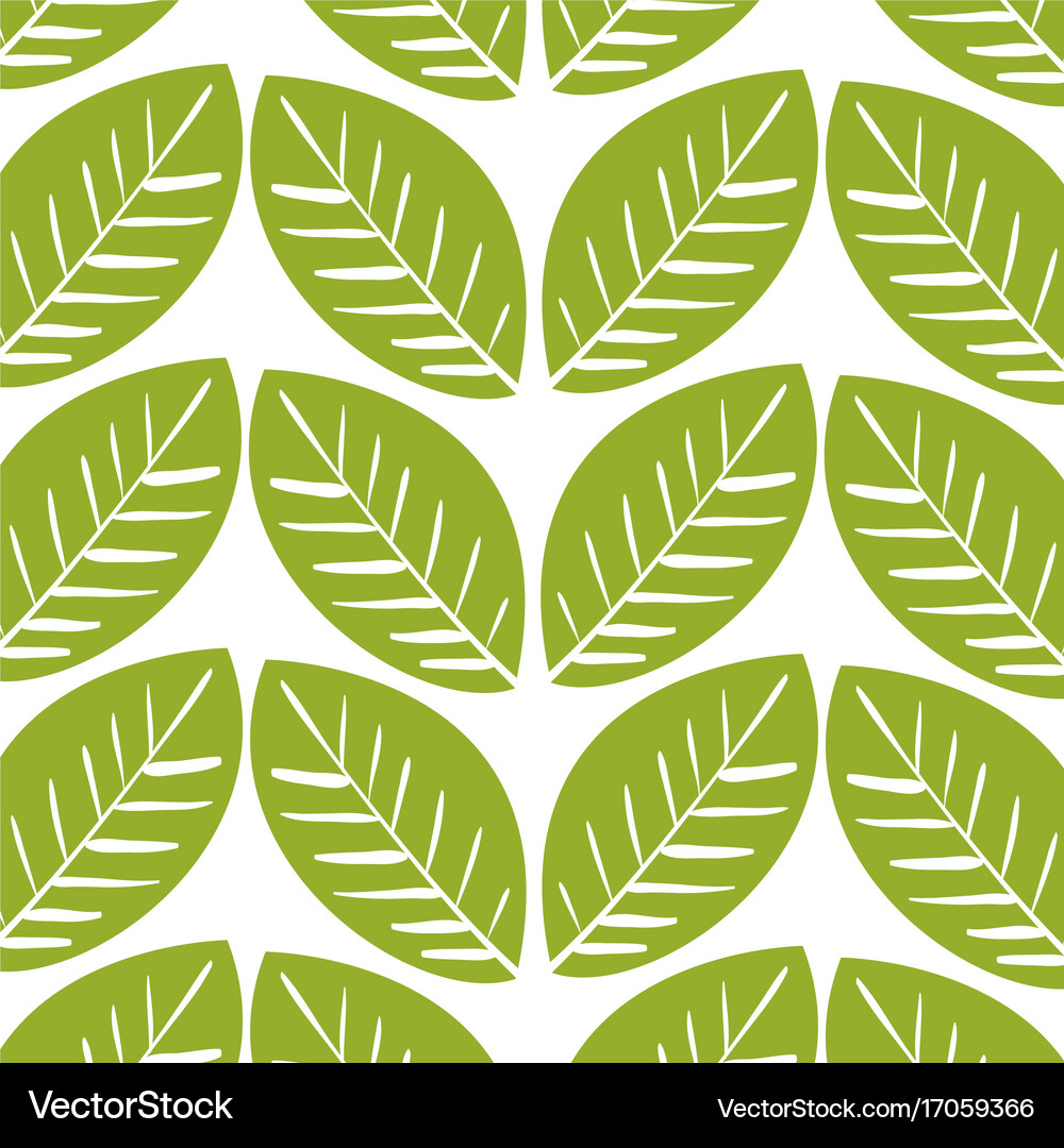 Leafs plant decorative pattern Royalty Free Vector Image