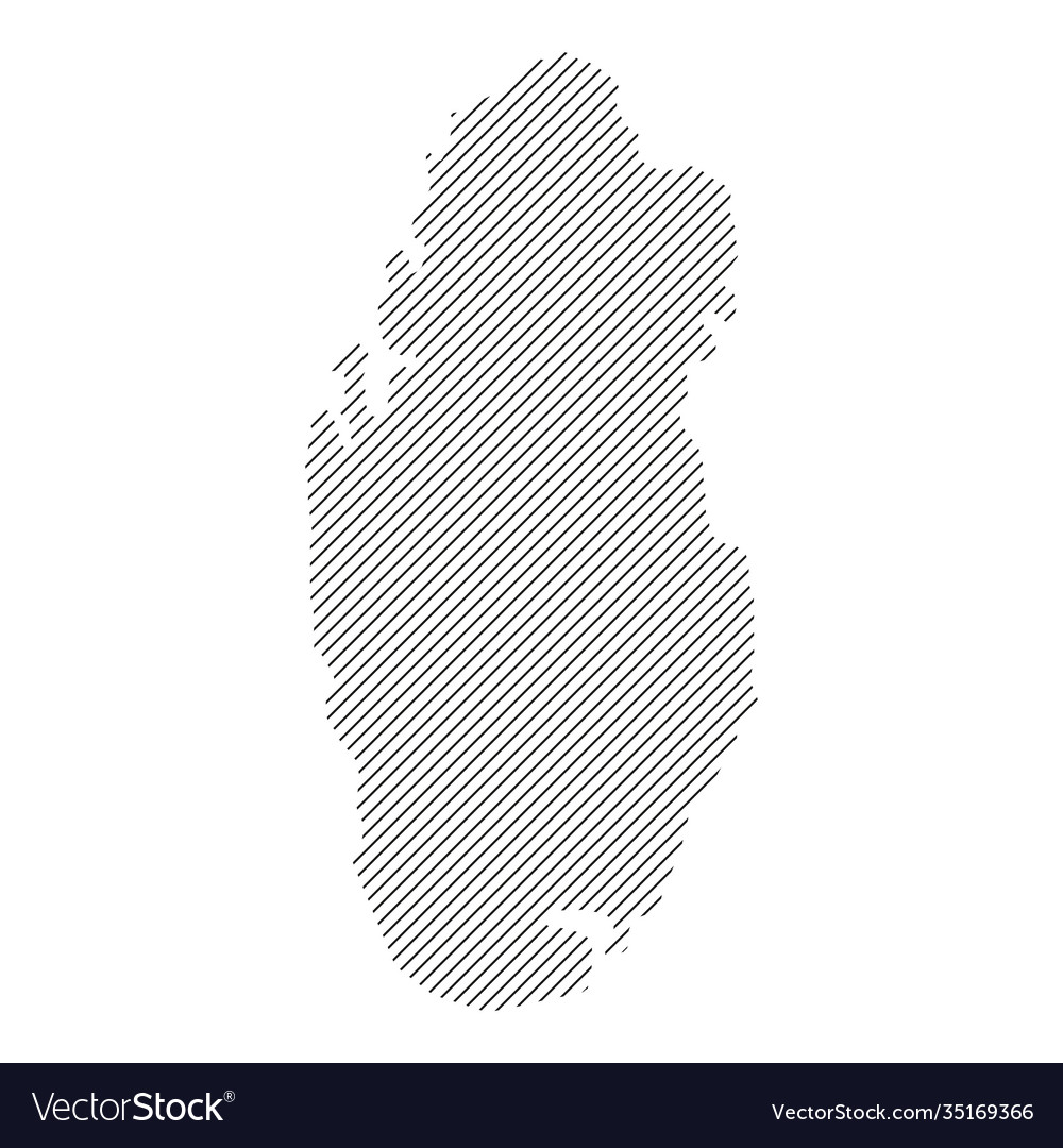 Qatar map from pattern black slanted parallel