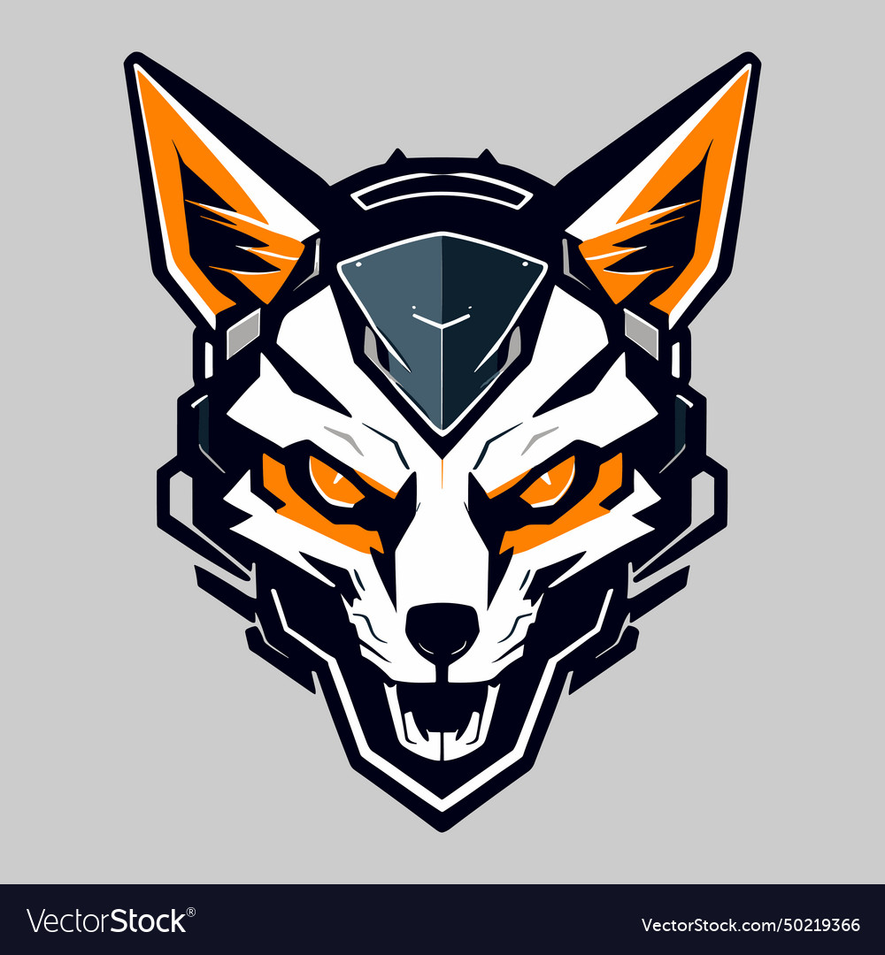 Robot head of a wolf