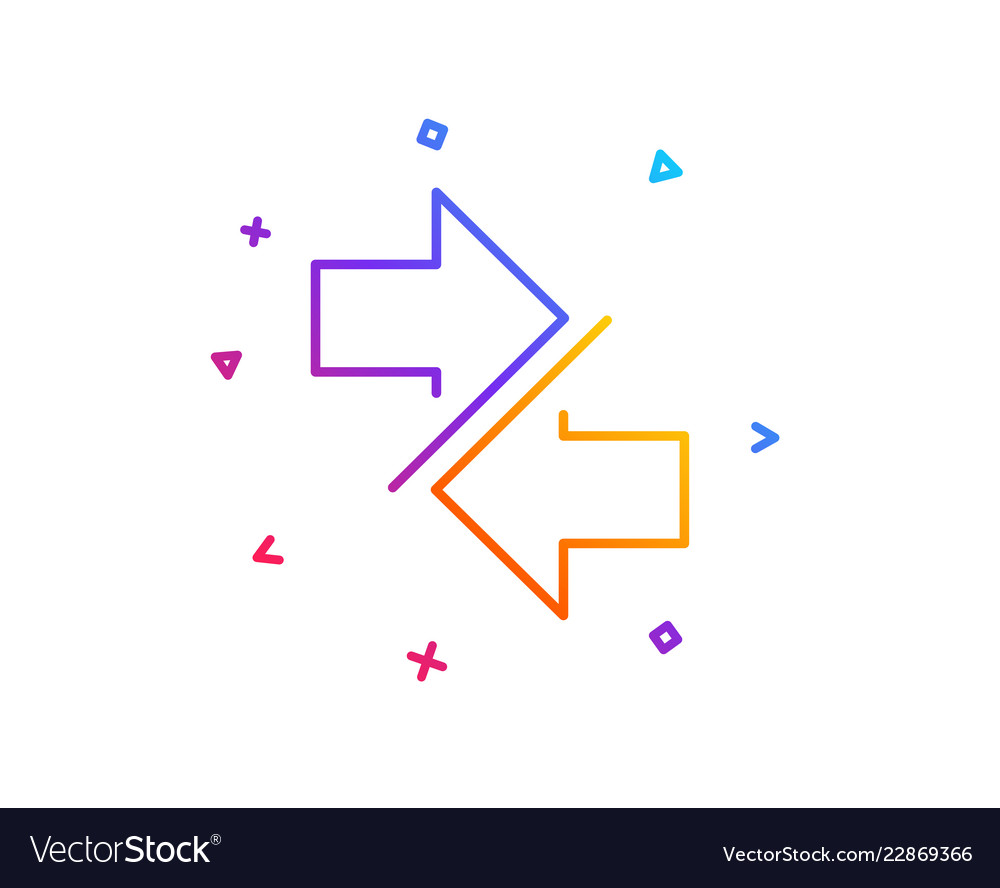 Synchronize arrows line icon arrowheads vector image Synchronize arrows line icon arrowheads