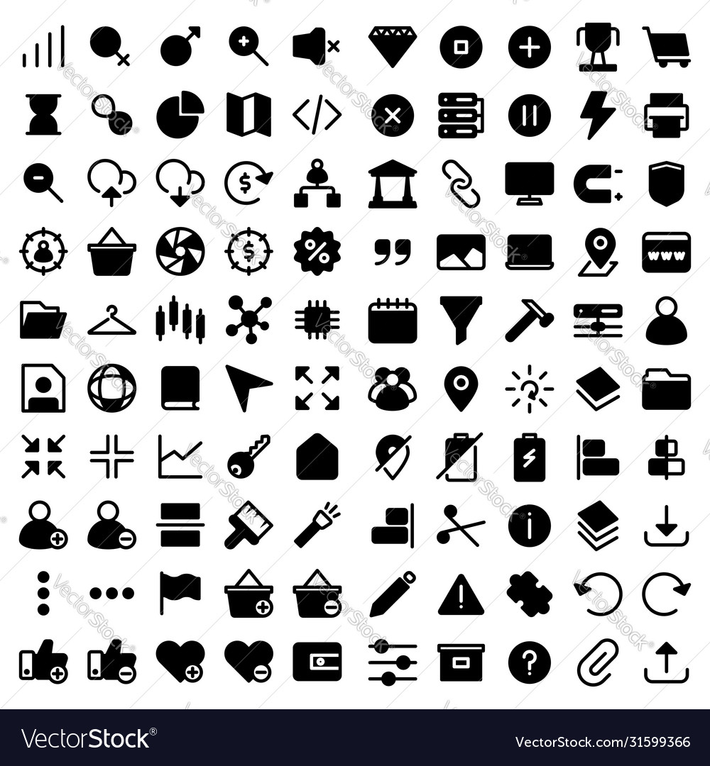 User interface icon set include vector image User interface icon set include
