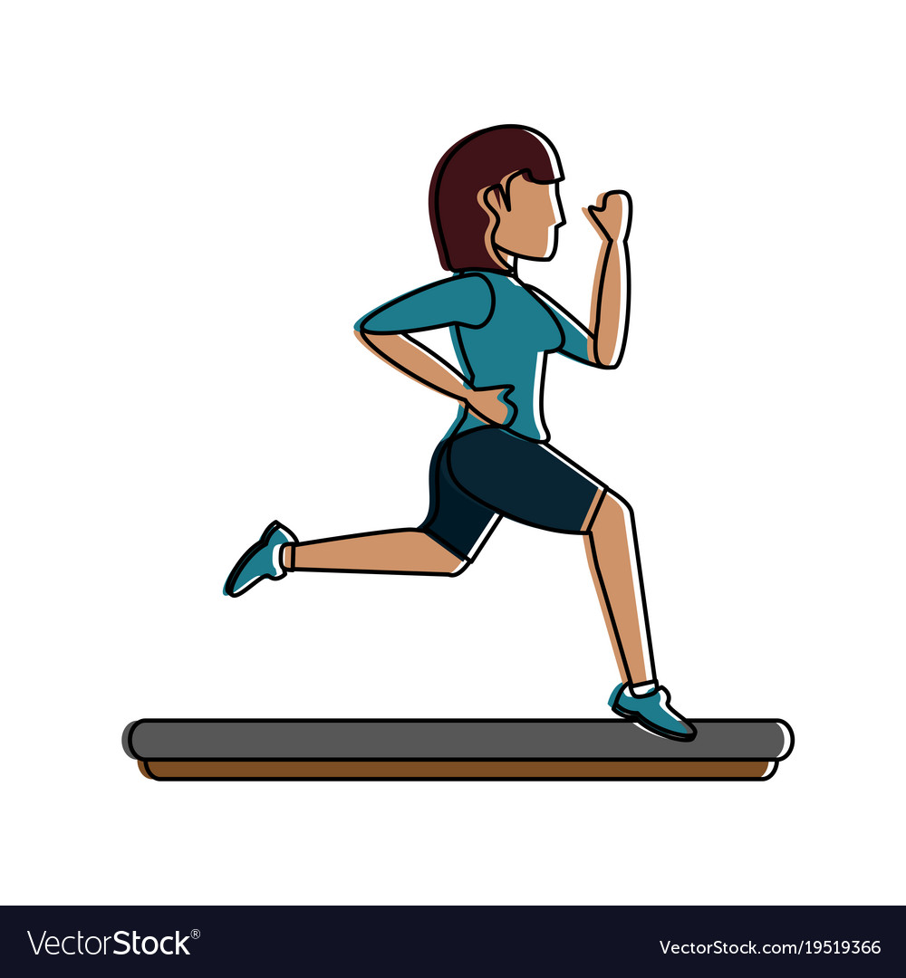 Woman running cartoon