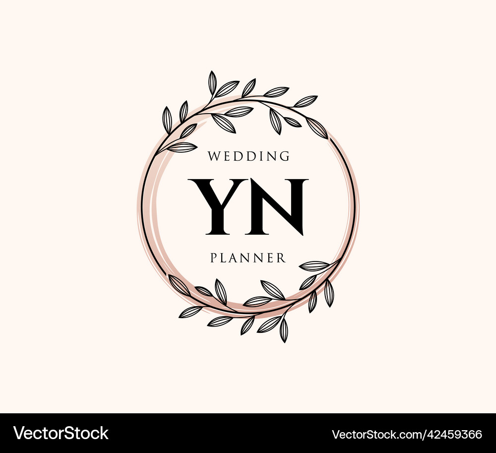 Yn initials letter wedding monogram logos Vector Image