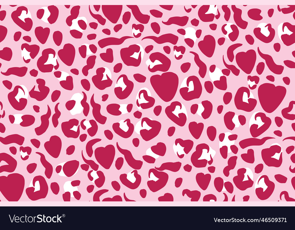 Abstract seamless pattern with heart leopard print vector image Abstract seamless pattern with heart leopard print