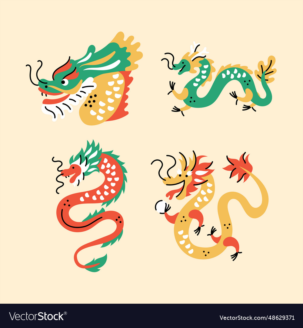 asiatische Drachenfarbe Konzept