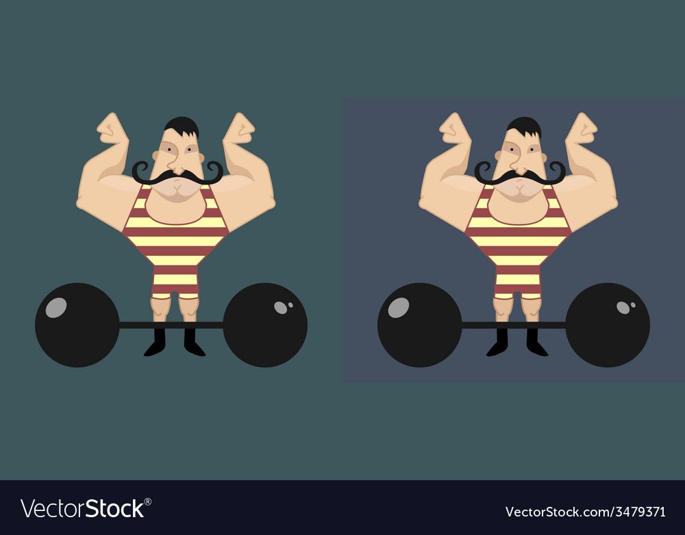 Circus athlete with mustaches Royalty Free Vector Image