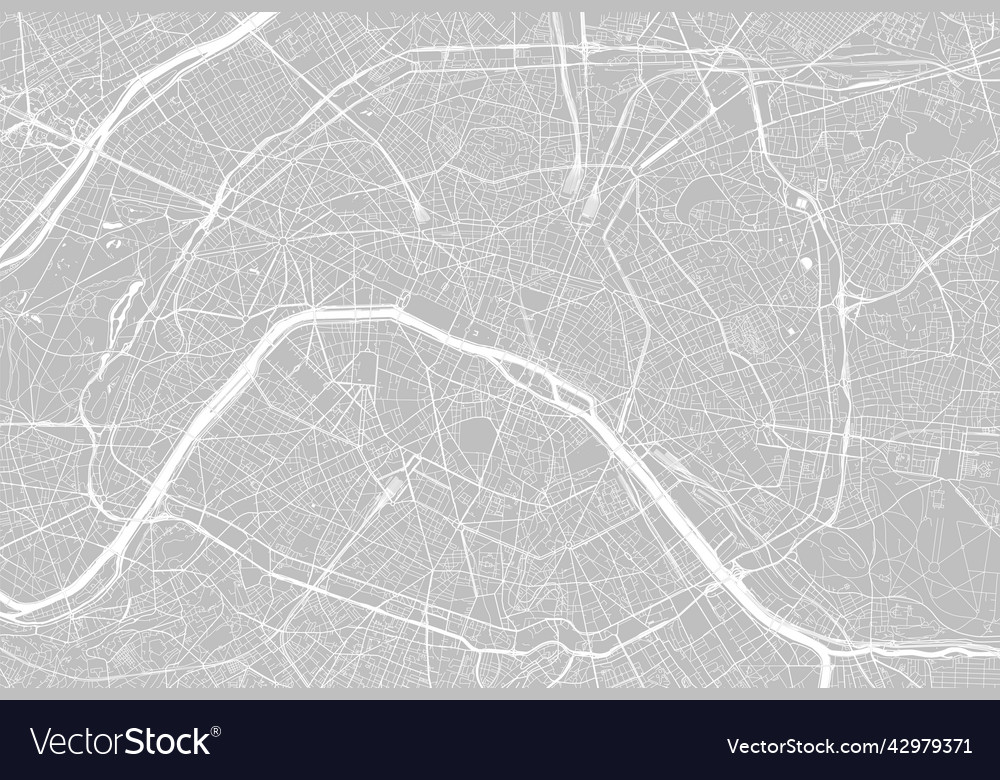 City map of paris in black and white Royalty Free Vector