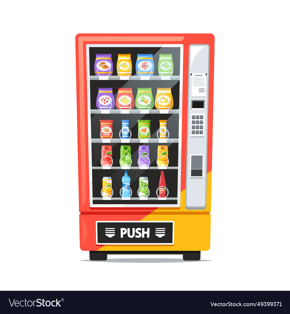 Colorful vending machine adorned with an array