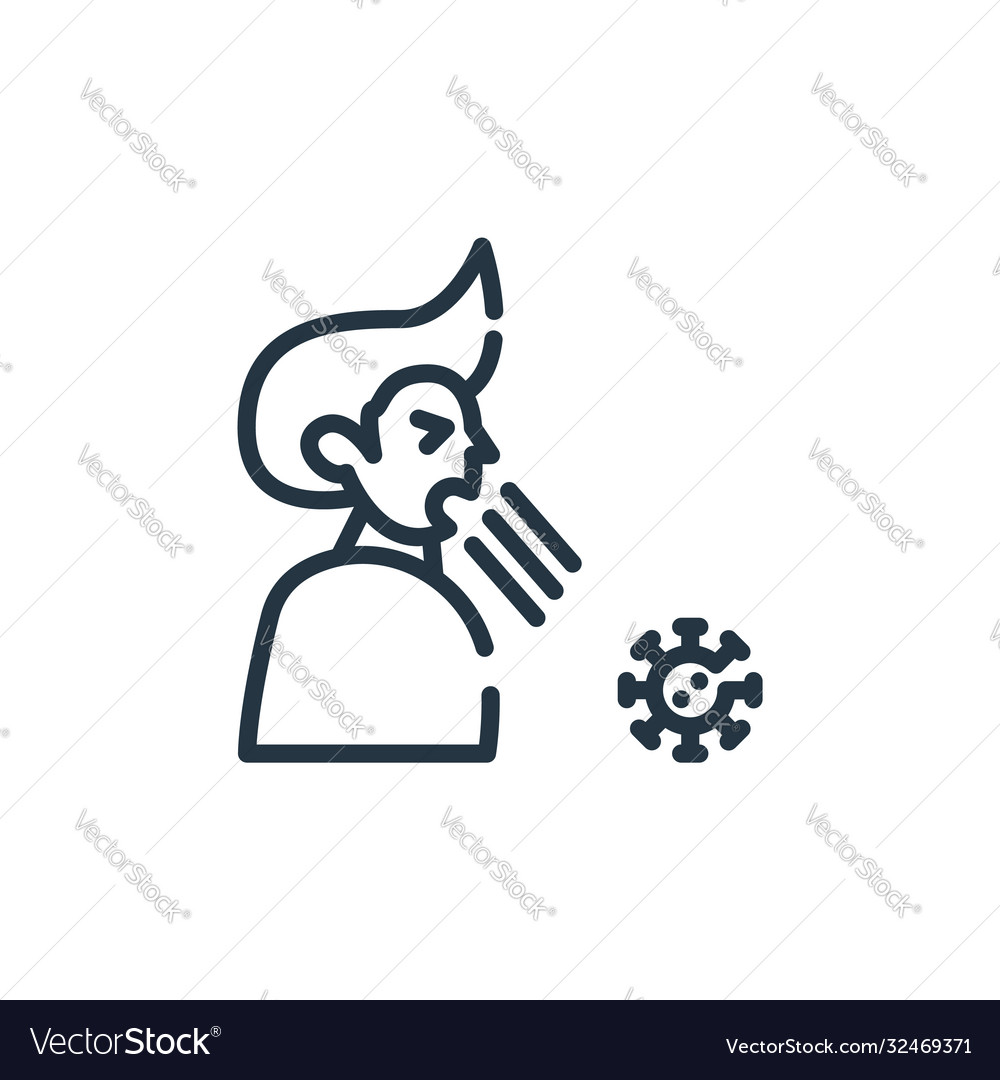 Cough icon isolated on white background outline Vector Image