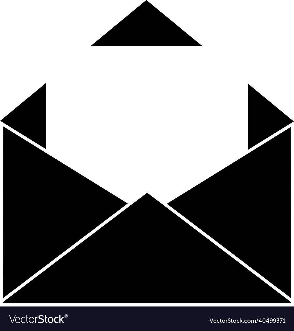 Icon of an open envelope with a sheet paper vector image Icon of an open envelope with a sheet paper