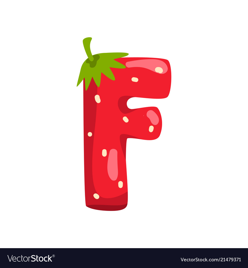 Letter f of english alphabet made from ripe fresh Vector Image