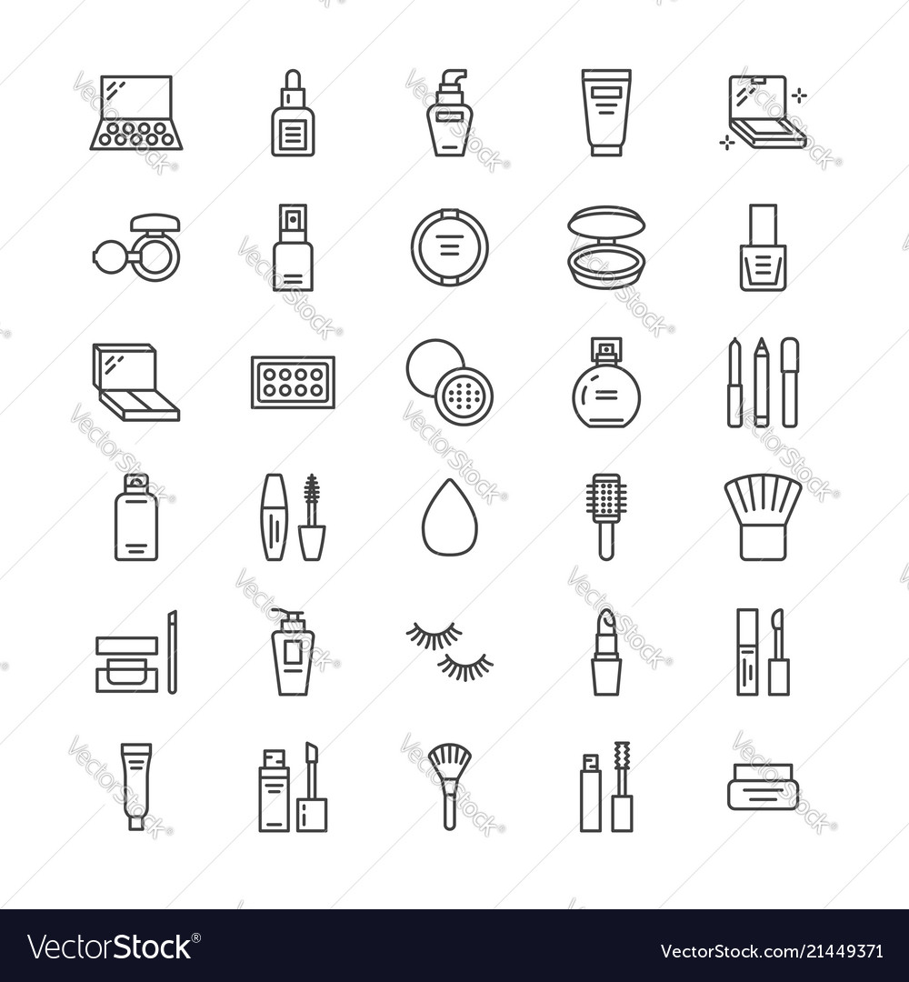 Make-up und Schönheit Linie Icons