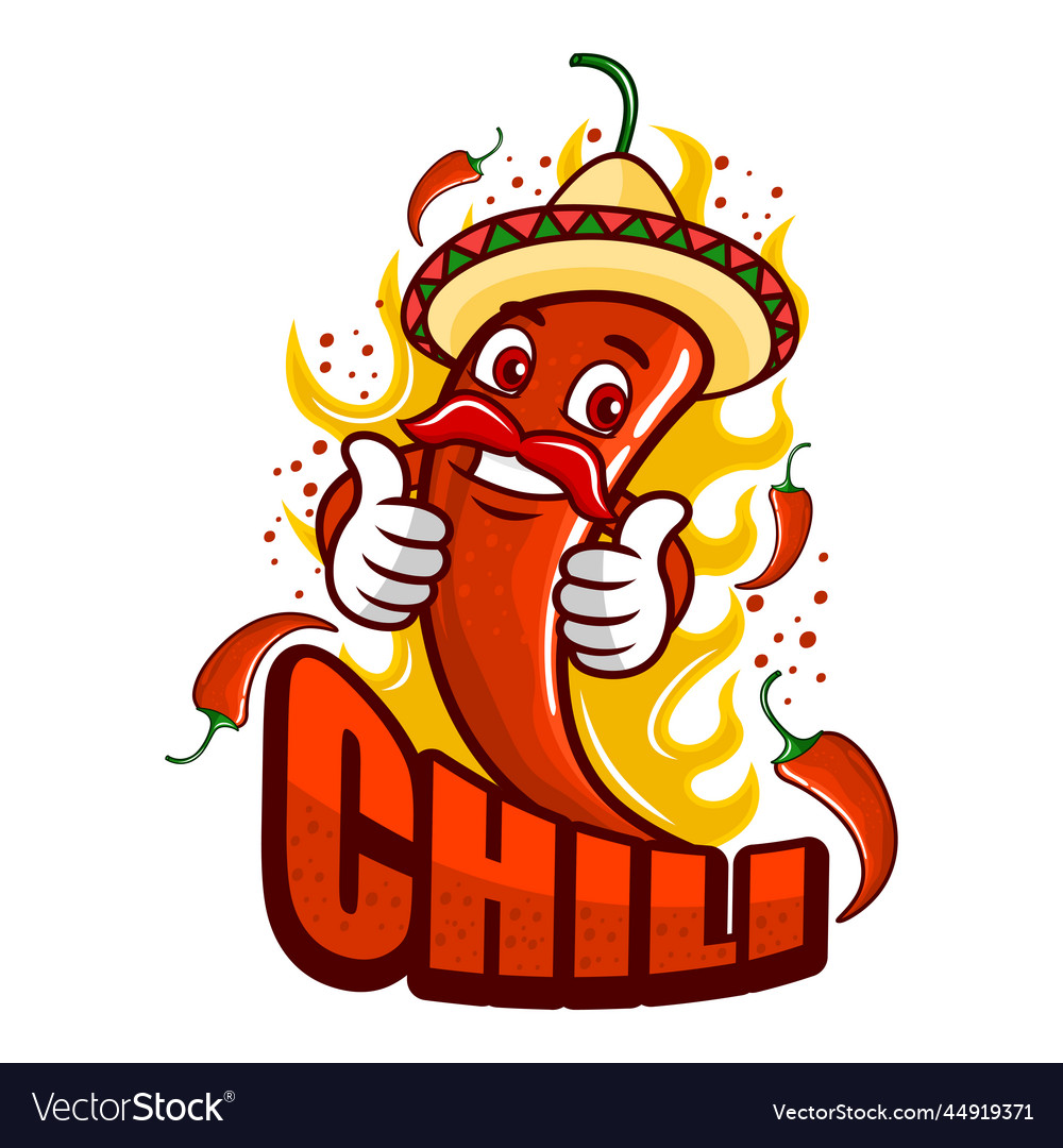 Modern mascot chili pepper logo Royalty Free Vector Image