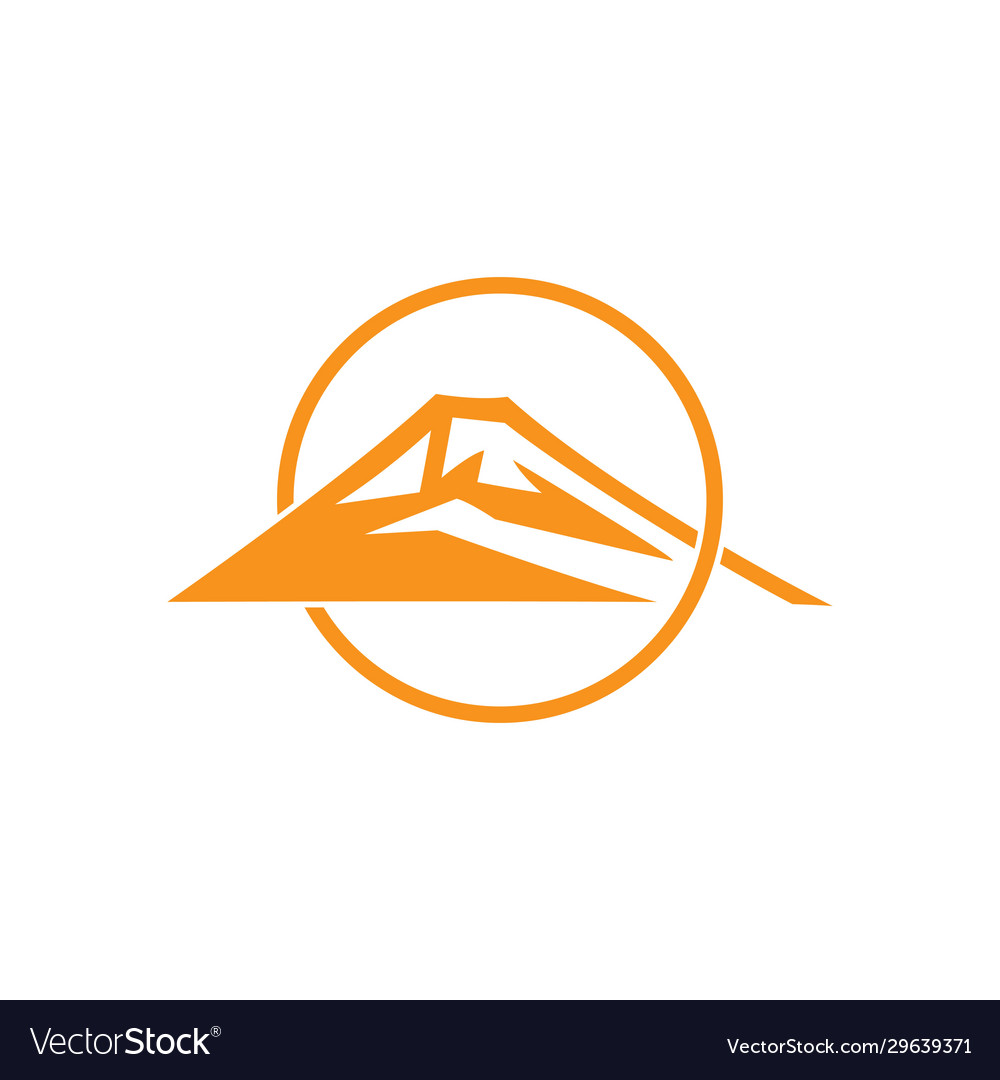 Berg Sonne überlappende flache Monogramm Logo vector image Berg Sonne überlappende flache Monogramm Logo