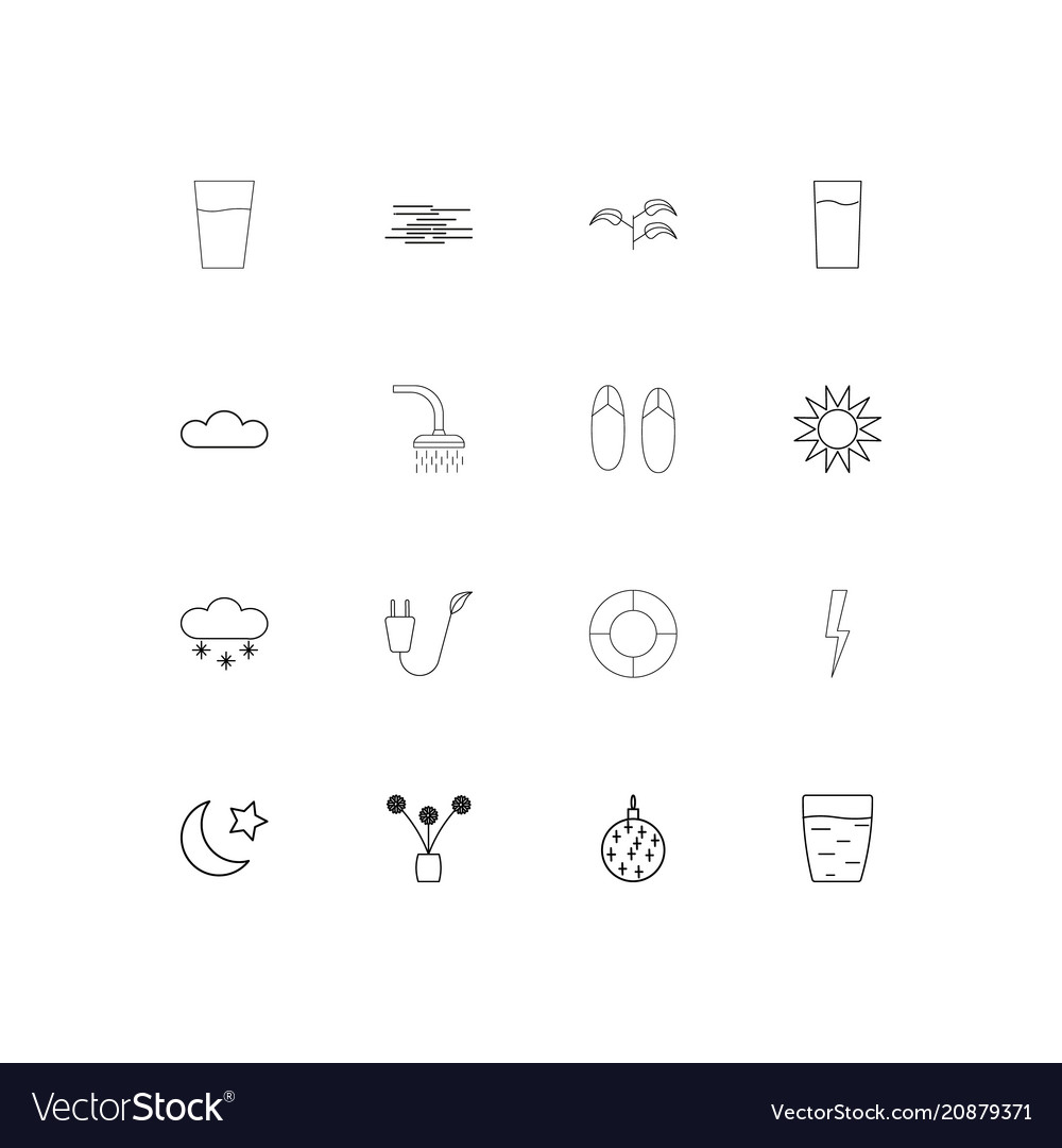 Nature linear thin icons set outlined simple