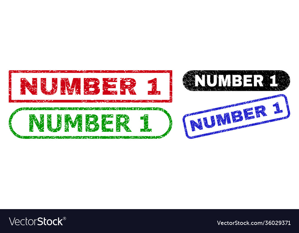 Number 1 rectangle stamp seals with unclean