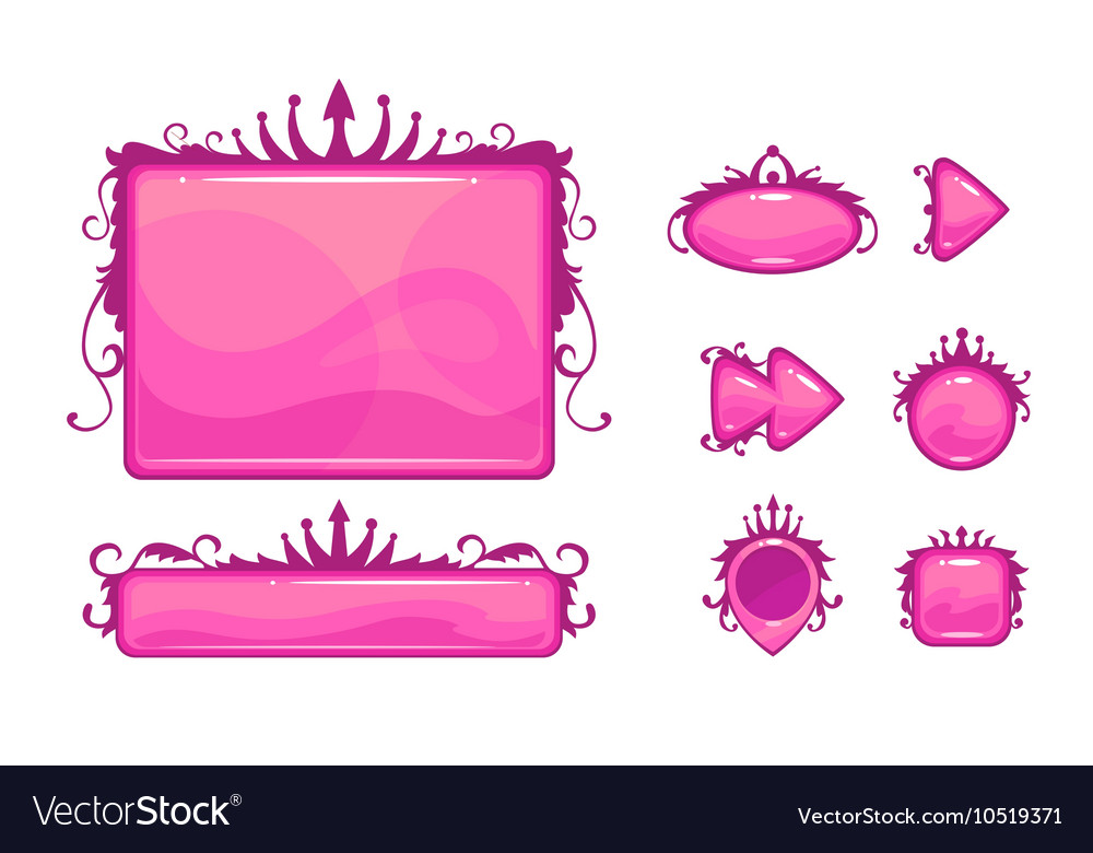 Pink Game UI Elements